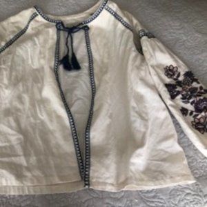 Ann Taylor Loft white blouse/shawl
